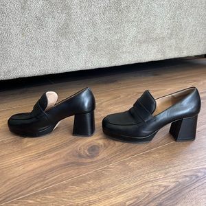 Barely worn & Other Stories block heel leather loafer heels size 40/9